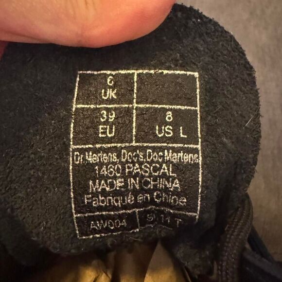 Dr. Martens 1460 Pascal Black Leather Boots Women’s Size 8 (EU 39) AirWair Lace - Picture 7 of 8